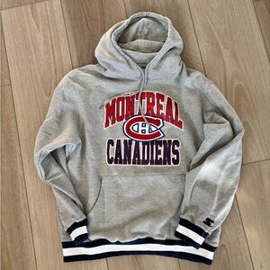 Vtg Montreal Canadiens Starter Jacket Hoodie Mens Large 90s Hockey NHL Rare EUC